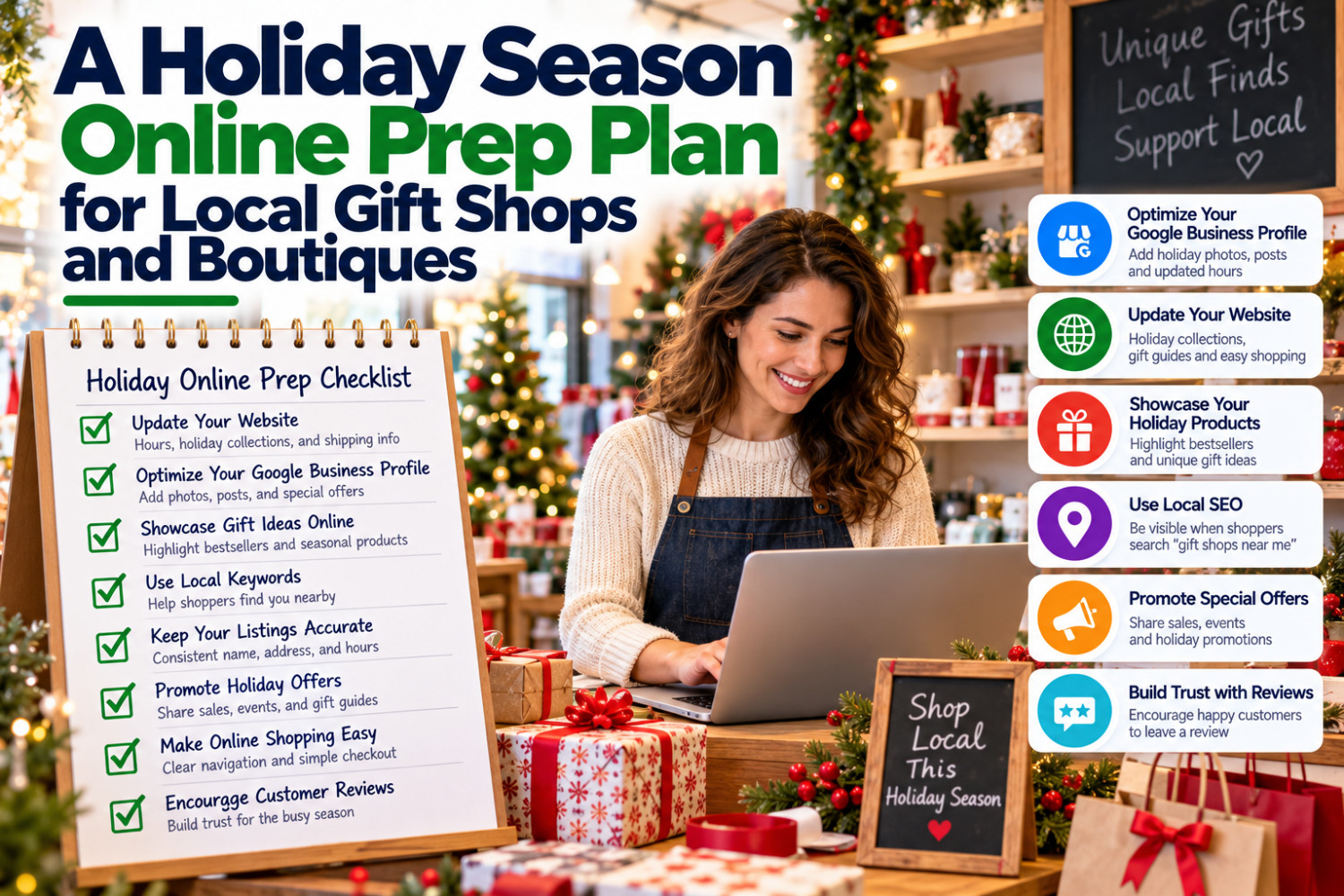 A Holiday Season Online Prep Plan for Local Gift Shops and Boutiques