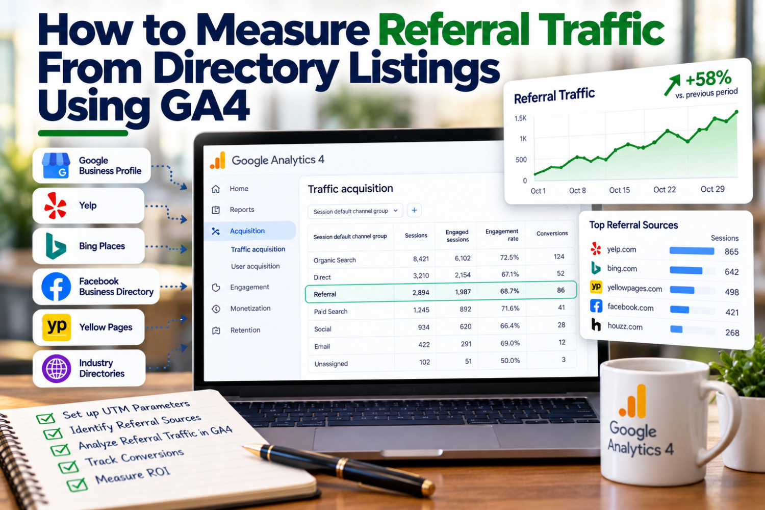 How to Measure Referral Traffic From Directory Listings Using GA4